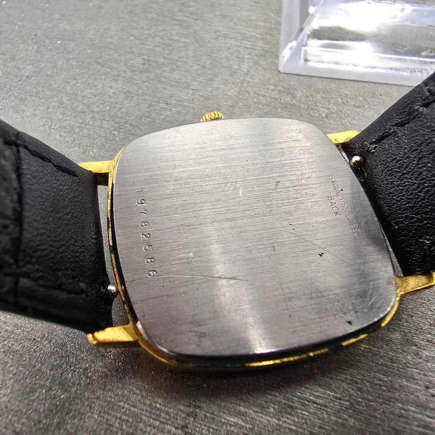 Longines Watch Men 30mm Gold Dial Gold Tone Rectangle 960 6215 New Battery9
