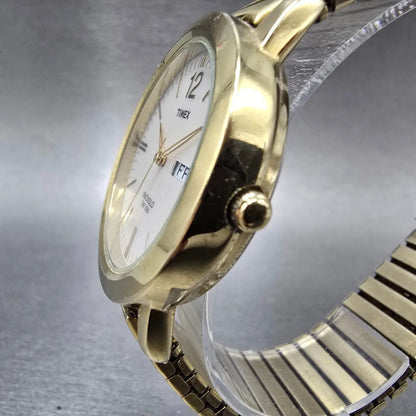 Timex Chambers Street Watch Men 36mm Cream Dial Gold Daydate Round new Battery2