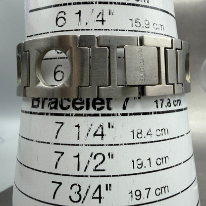 Swatch Skin Simple Like Watch Unisex 34mm Gray Dial Clear Case Round New Battery10