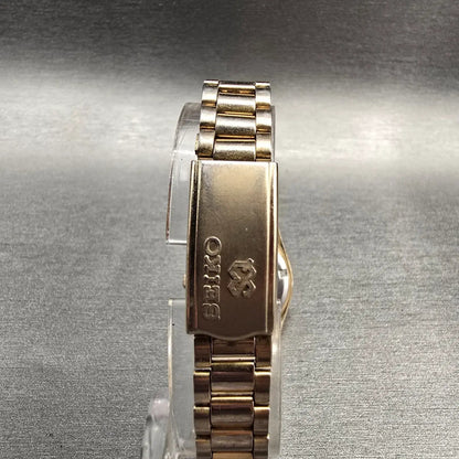 Seiko SQ Watch Women 24mm Gold Dial Gold Tone Daydate Round 3E23-0A60 New Batt 67