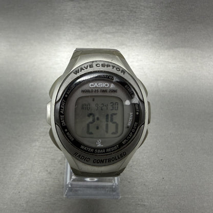 Casio Waveceptor Watch Men 42mm Digital Alarm Chrono Gray Oval WV50H New Batt0