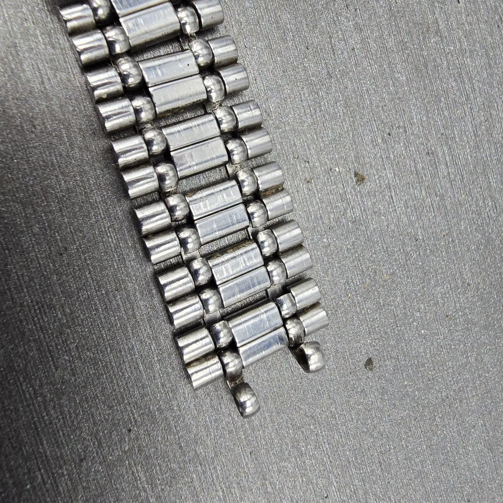 Seiko Bracelet 17mm Stainless Steel Silver Tone Tri Folding Clasp VTG Japan9