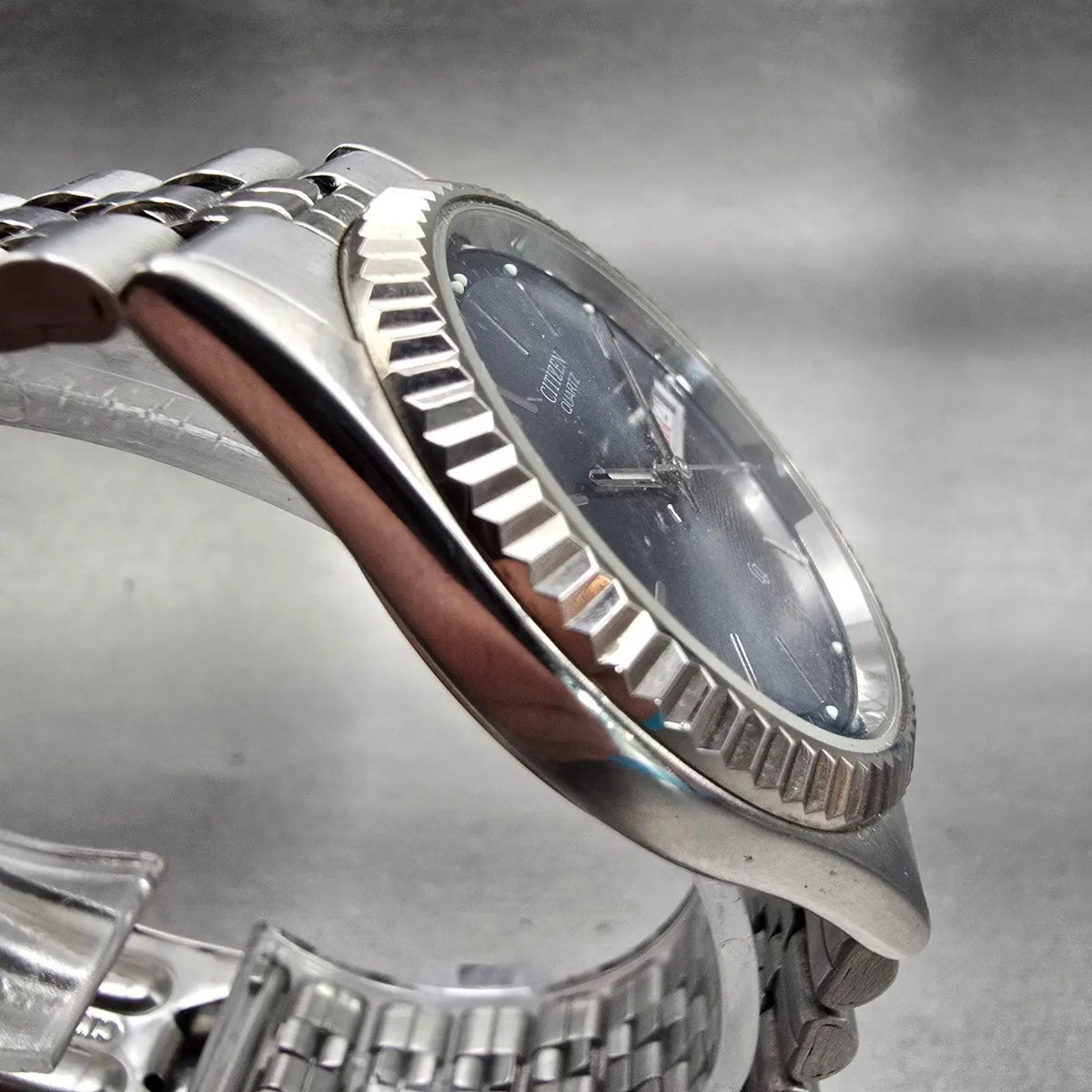 Citizen President Watch Men 35mm Blue Dial Silver Daydate 1102-R12527 New Batt3