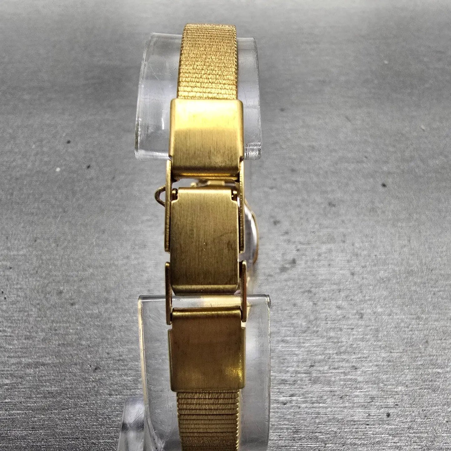 Seiko Watch Women 17mm Black Dial Gold Tone Octagon 1N00-5B29 New Battery VTG7