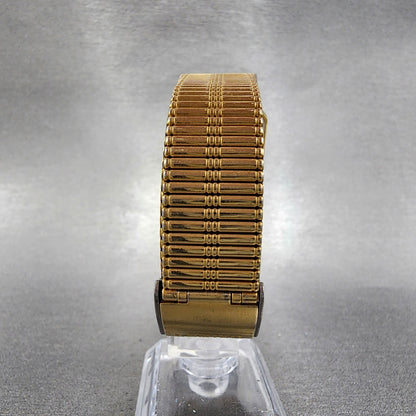 Orient Tank Watch Men 26mm Black Dial Gold Tone Rectangle New Battery VTG7