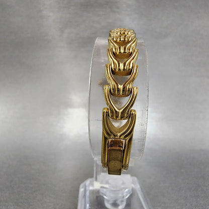Bulova Watch Women 17mm White Dial Gold Tone Oval 97T70 New Battery7