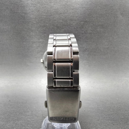 Citizen Eco-Drive Watch Men 36mm White Dial Silver Tone Date E111-S027161 Runs A7