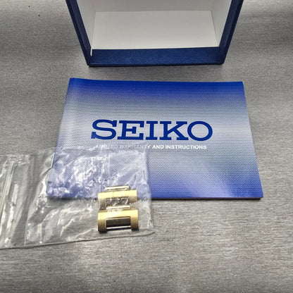 Seiko Flightmaster Chronograph Watch Men 45mm Black Dial Gold 7T62-0JR0 New Batt19