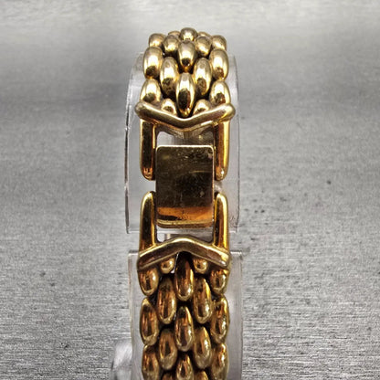 Seiko Watch Women 15mm Champagne Dial Gold Tone Oval Y150-5M89 New Battery VTG7