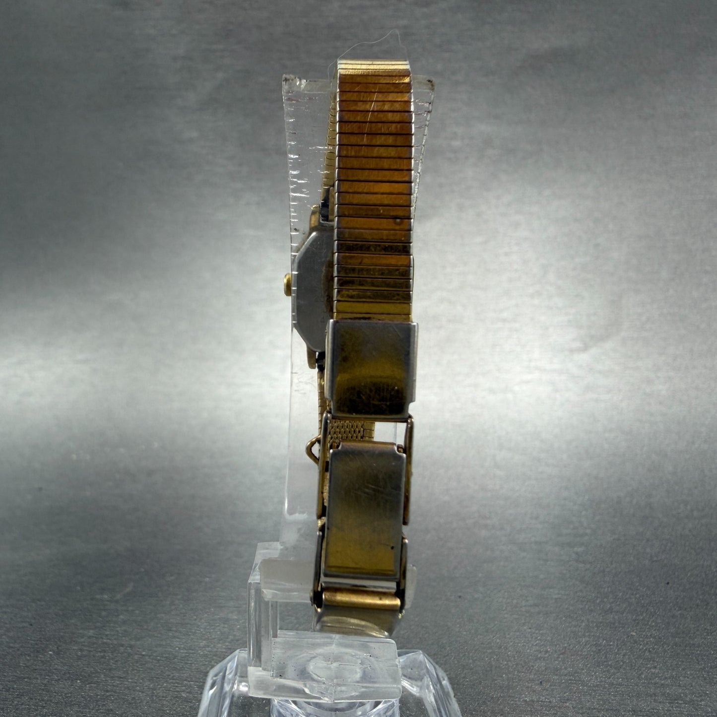 Seiko Watch Women 16mm Brown Dial Gold Tone Octagon 2c20-5760 New Battery VTG 6F7