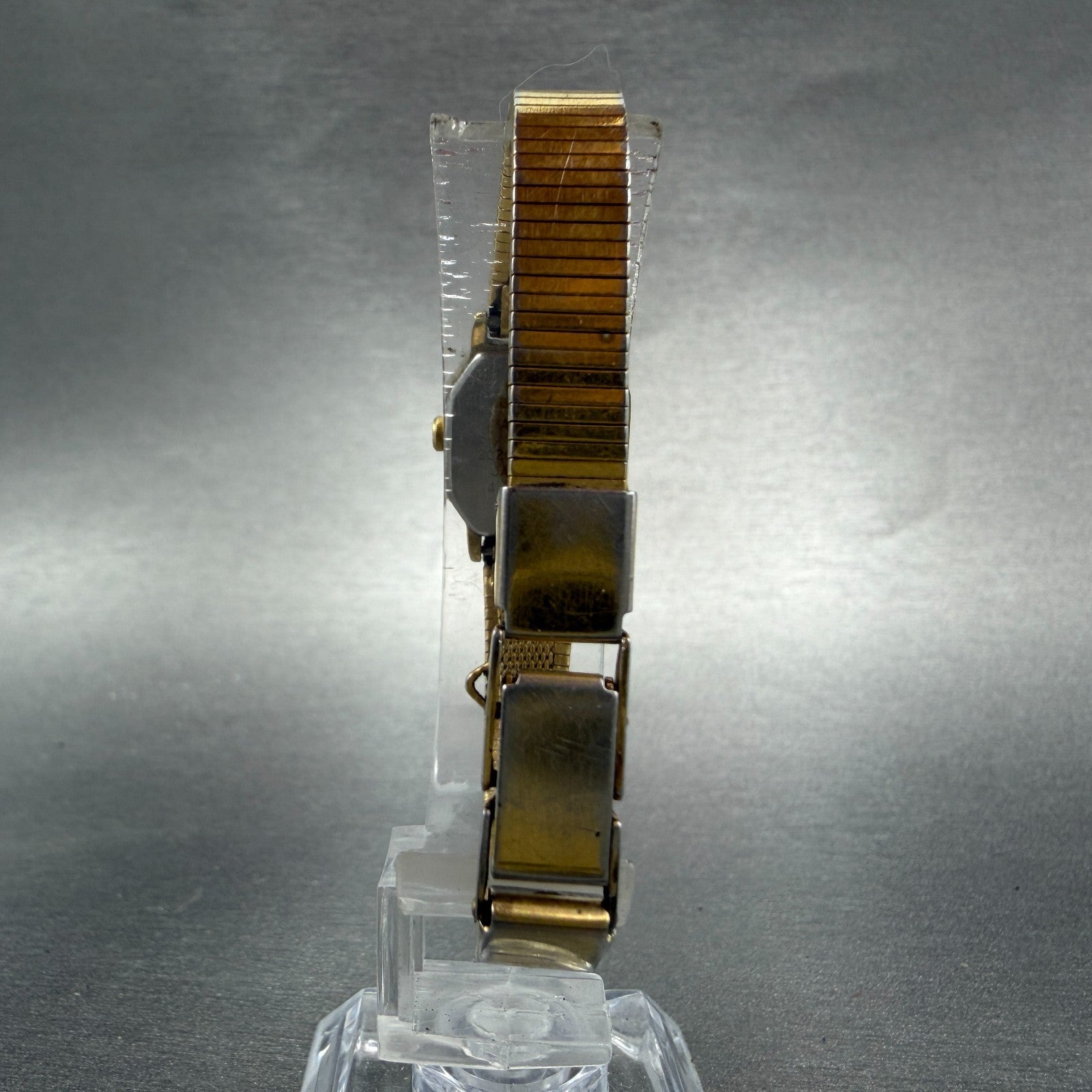 Seiko Watch Women 16mm Brown Dial Gold Tone Octagon 2c20-5760 New Battery VTG 6F7