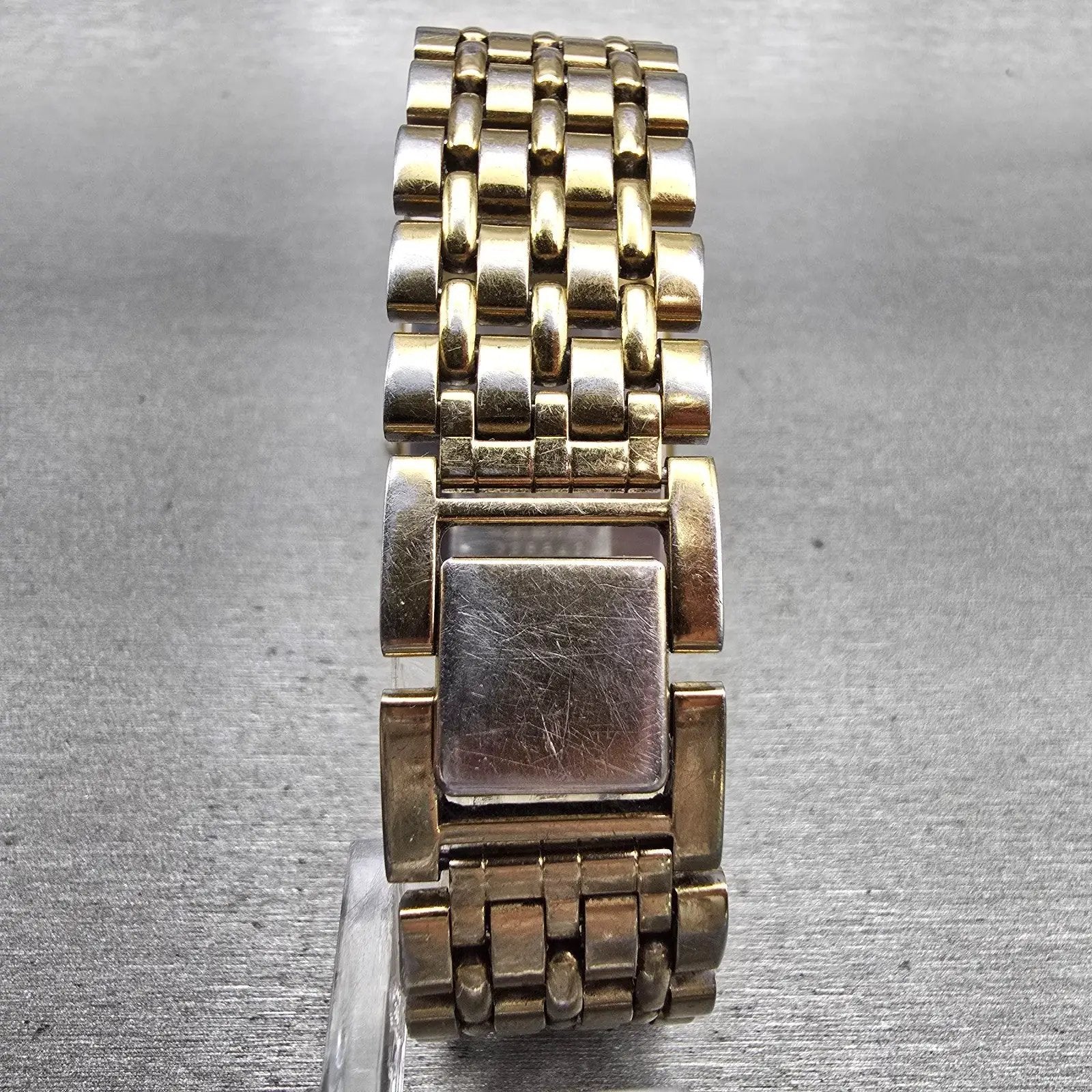 Seiko Tank Watch Men 27mm Black Dial Gold Tone Date Rectangle 7N29-5B29 New Batt7