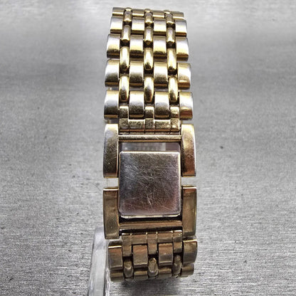 Seiko Tank Watch Men 27mm Black Dial Gold Tone Date Rectangle 7N29-5B29 New Batt7