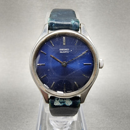 VTG Seiko Watch Women 24mm Blue Dial Silver Tone Round 43-0039 PARTS