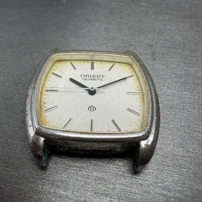 Orient Watch Men 31mm Silver Dial Silver Tone Rectangle I515101-20 PARTS Vintage3