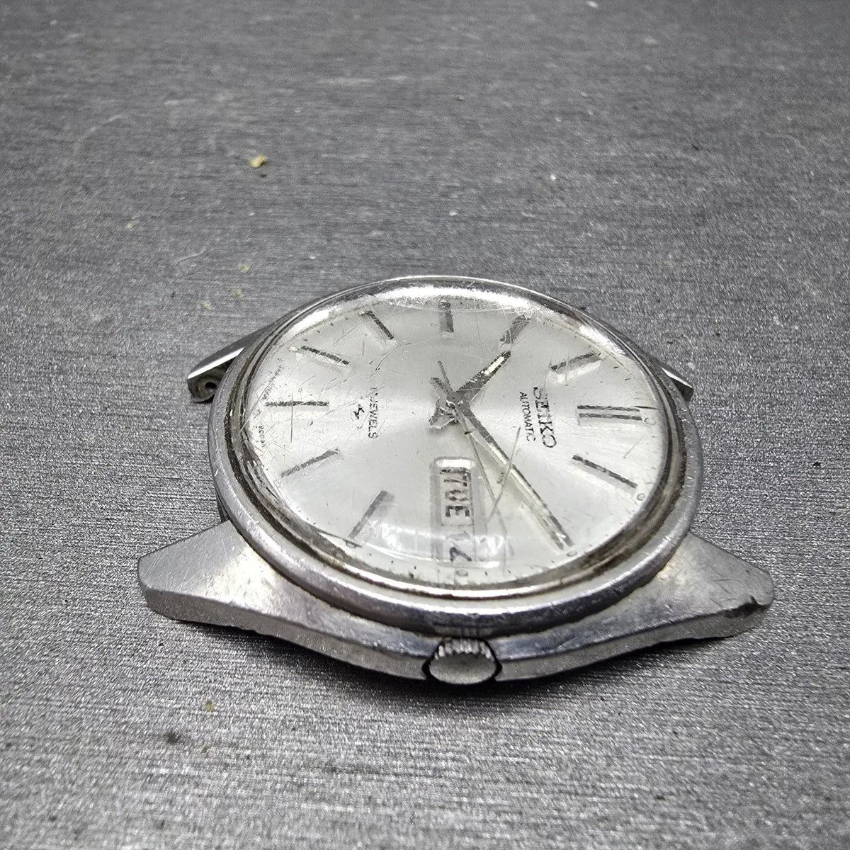 Seiko Automatic Watch Men 37mm Silver Dial Steel Daydate 7006-8007 Round READ!!!6