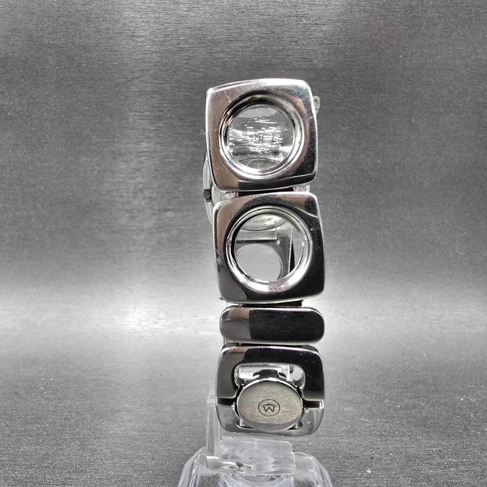 Movado Dolca Watch Women 24mm Silver Dial Silver Tone Square 84 A1 1310 New Batt7