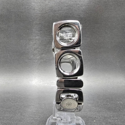 Movado Dolca Watch Women 24mm Silver Dial Silver Tone Square 84 A1 1310 New Batt7