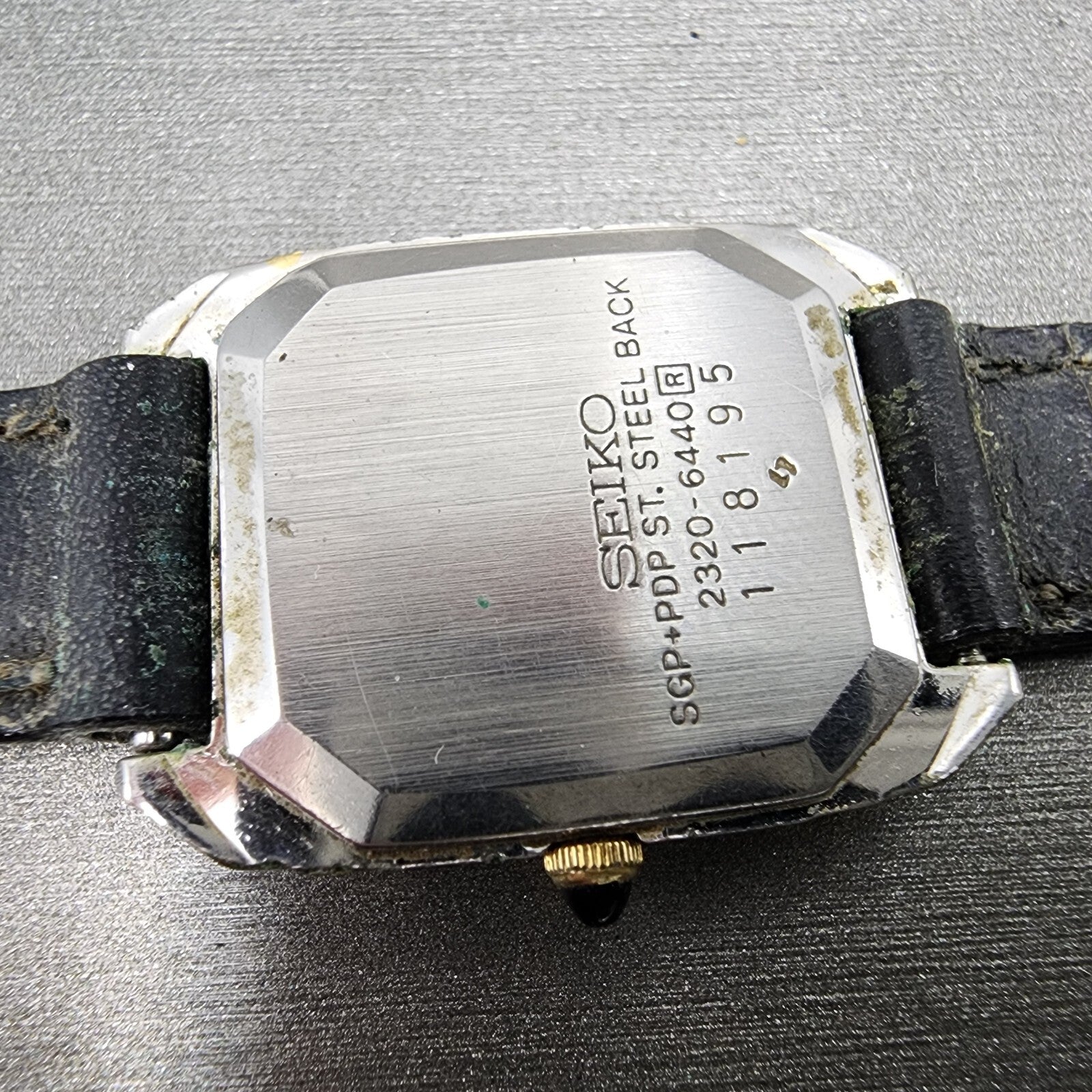 Seiko Exceline Watch Women 21mm White Dial Two Tone Rectangle 23206440 PARTS10