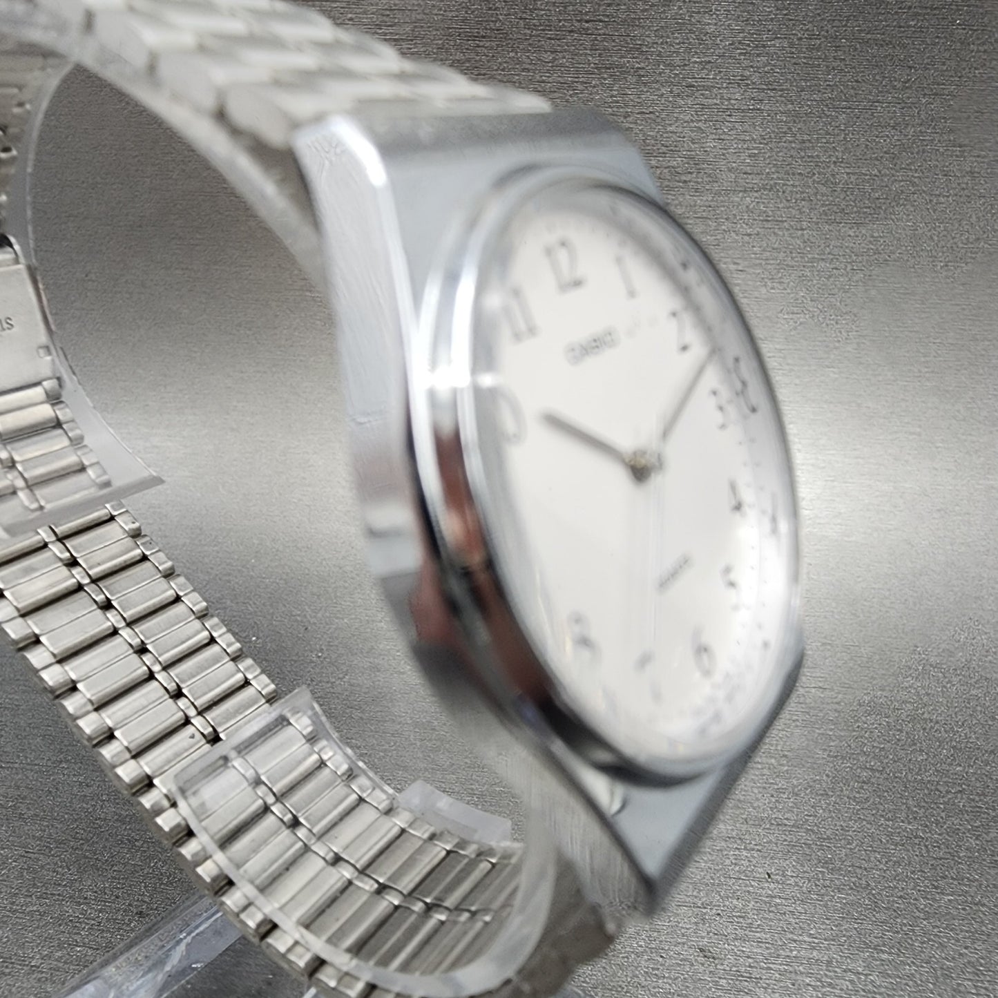 Casio Watch Men 33mm White Dial Silver Tone Round MQ336 New Battery3