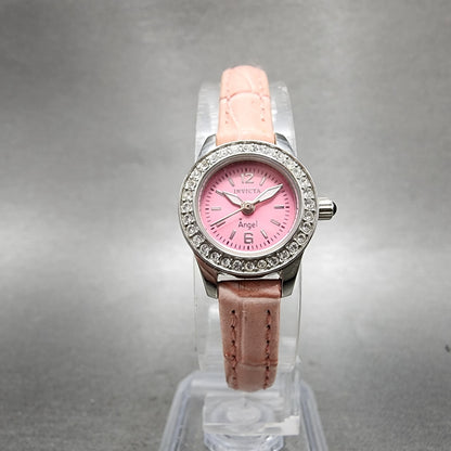 Invicta Angel Watch Women 18mm Pink Dial Silver Tone Round 13659 New Battery5