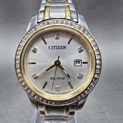 Citizen Eco-Drive Watch Women 30mm Silver Dial Two Tone Date FE1174-50A PARTS0