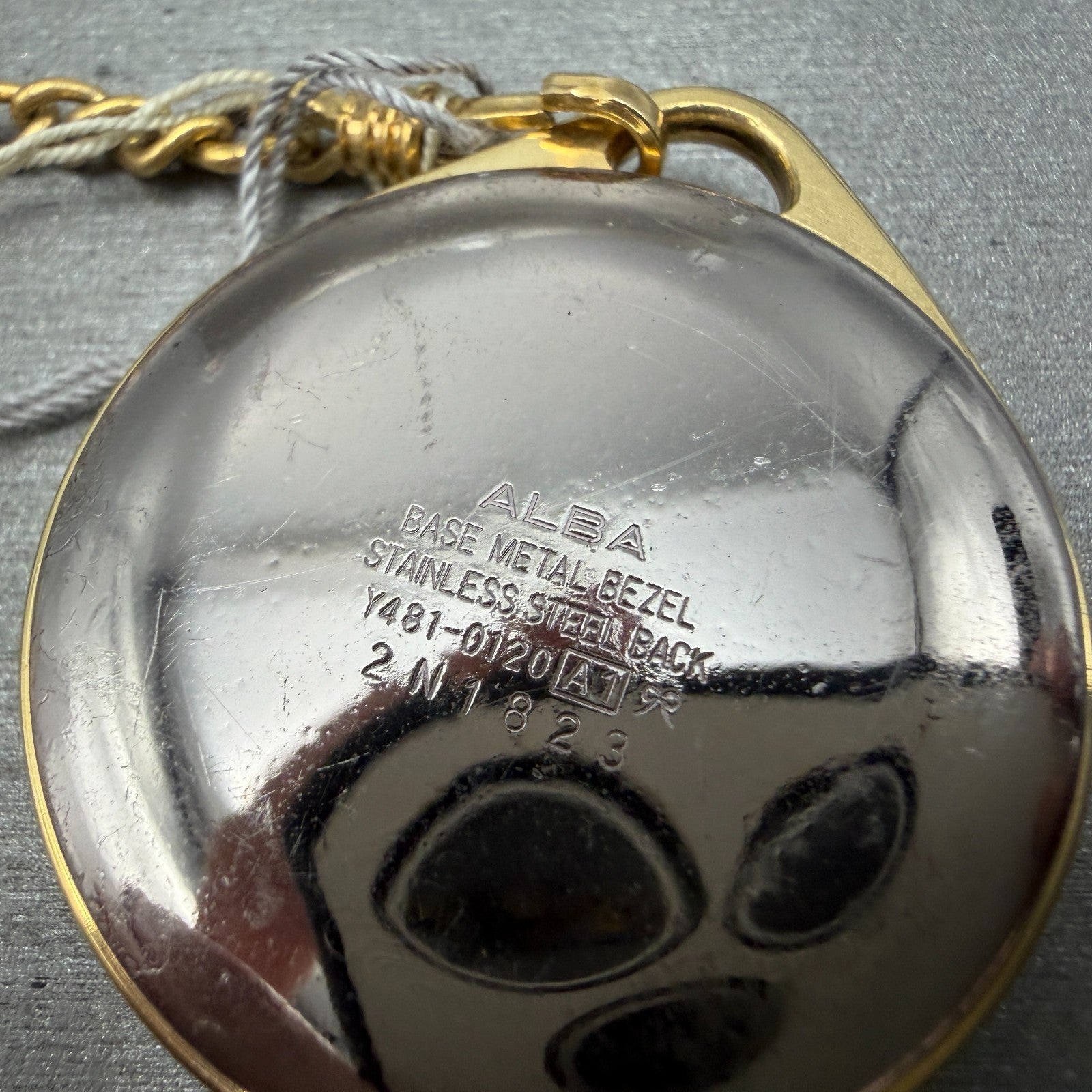 Seiko Alba Pocket Watch Men 36mm Champagne Dial Gold Tone Y481-0120 New Battery7