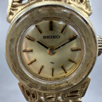 Seiko Watch Women 16mm Champagne Dial Gold Tone Manual Round 11-0549 Runs VTG1