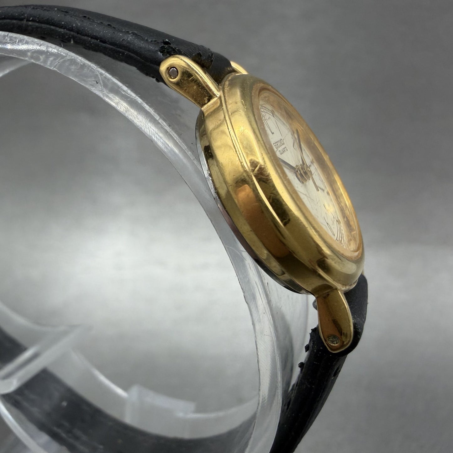 Seiko Watch Women 21mm Cream Dial Gold Tone Round 1N01-0E29 New Battery3