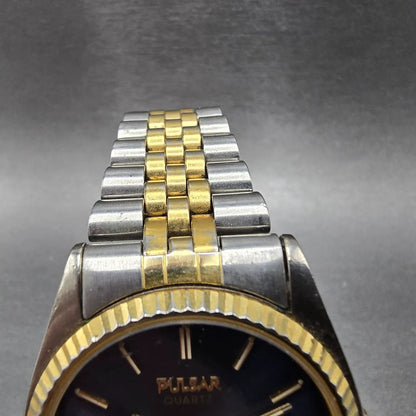 Pulsar President Watch Men 35mm Blue Dial Two Tone Daydate Round V533-8B50 PARTS5