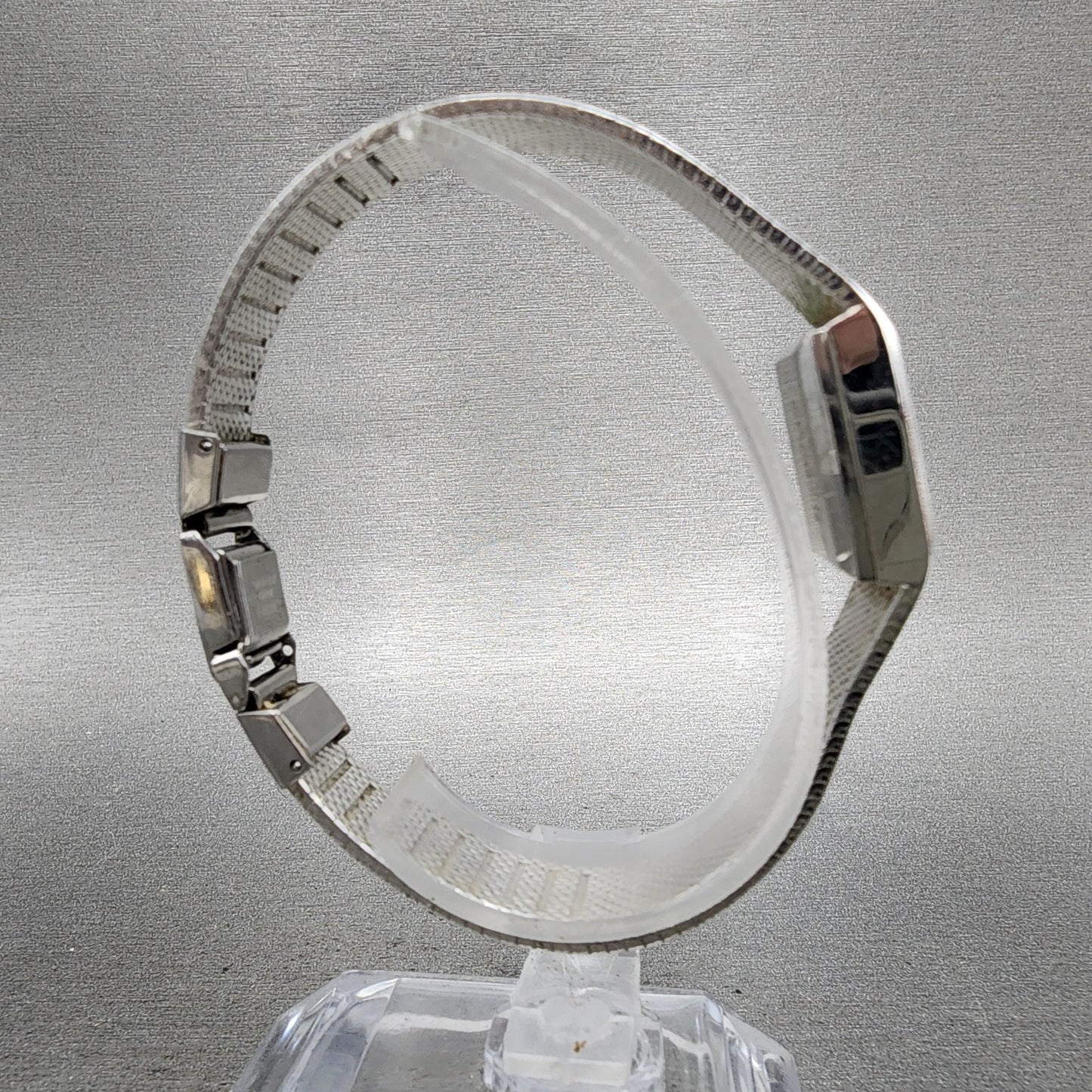 Seiko Tank Watch Women 16mm Silver Dial Silver Tone Rectangle 163269 New Batt8