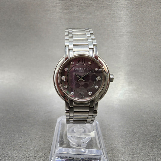 Raymond Weil Othello Watch Women 25mm MOP Dial Silver Tone Diamond 2321 New Batt0
