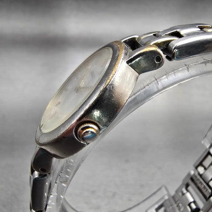 Seiko Watch Women 25mm Silver Dial Two Tone Round 1N00-1E19 New Battery Vintage2