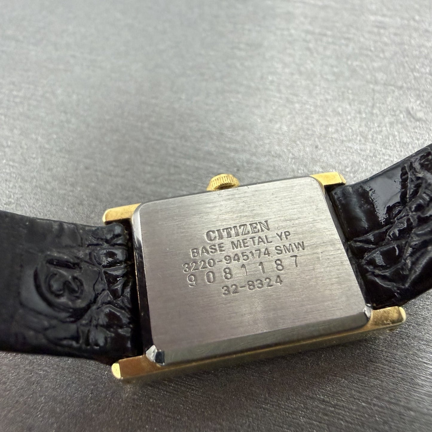 Citizen CQ Tank Watch Women 16mm Black Dial Gold Tone 3220-945174 New Battery GH9
