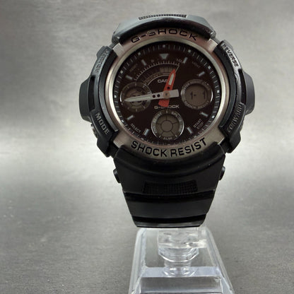 Casio G-Shock AW-590 Watch Men 47mm Black Tone Gray Bezel Alarm Chrono New BattL5