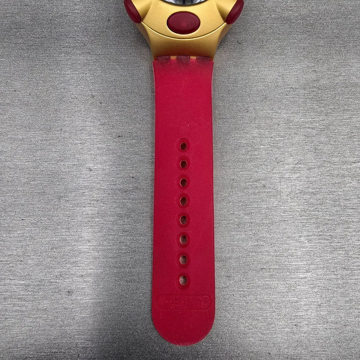 Swatch Beat Golden Virtual Wave Watch Men 47mm Gold Red YQG1000 New Battery NOS10
