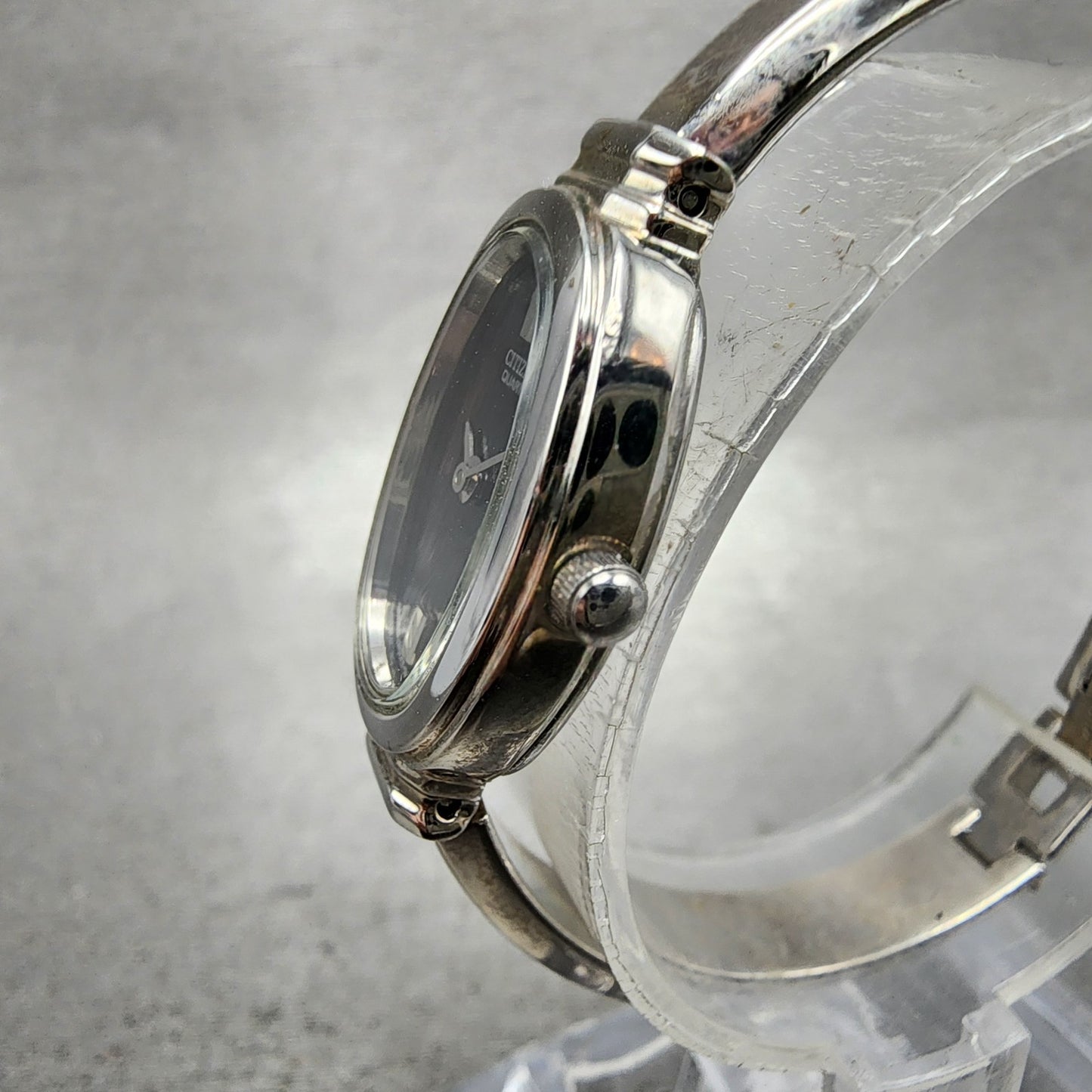 Citizen Watch Women 18mm Black Dial Silver Tone Oval 5920K15079 New Battery2
