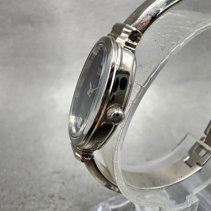 Citizen Watch Women 18mm Black Dial Silver Tone Oval 5920K15079 New Battery2