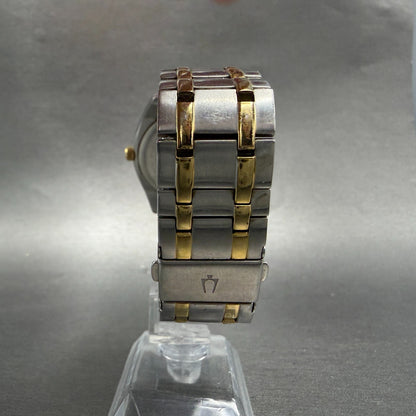 Bulova Watch Men 39mm Silver Dial Two Tone Daydate Round 98C127 New Battery7