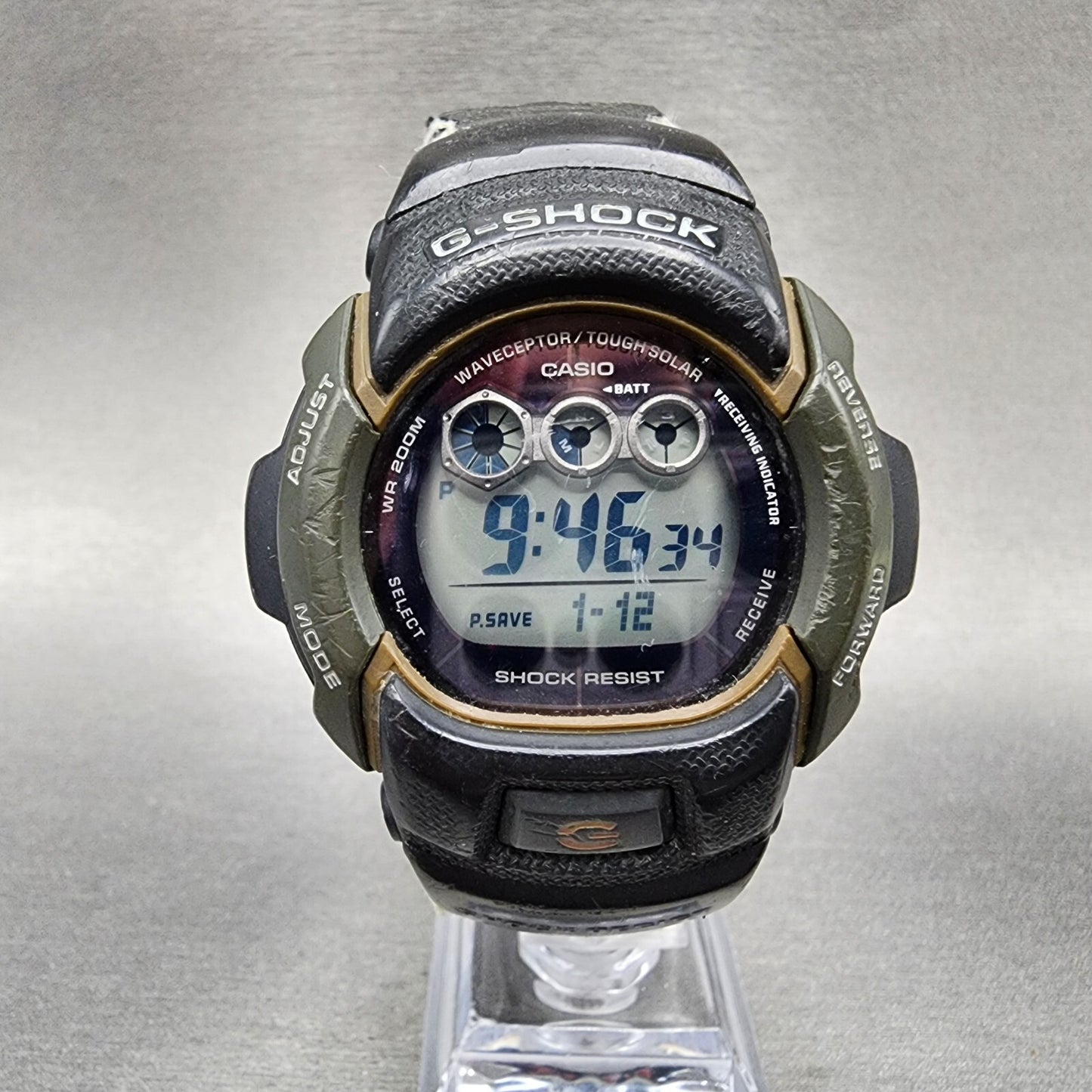 Casio G-Shock GW-002KA Watch Men 46mm Digital Black Tone Round Alarm Chron Works