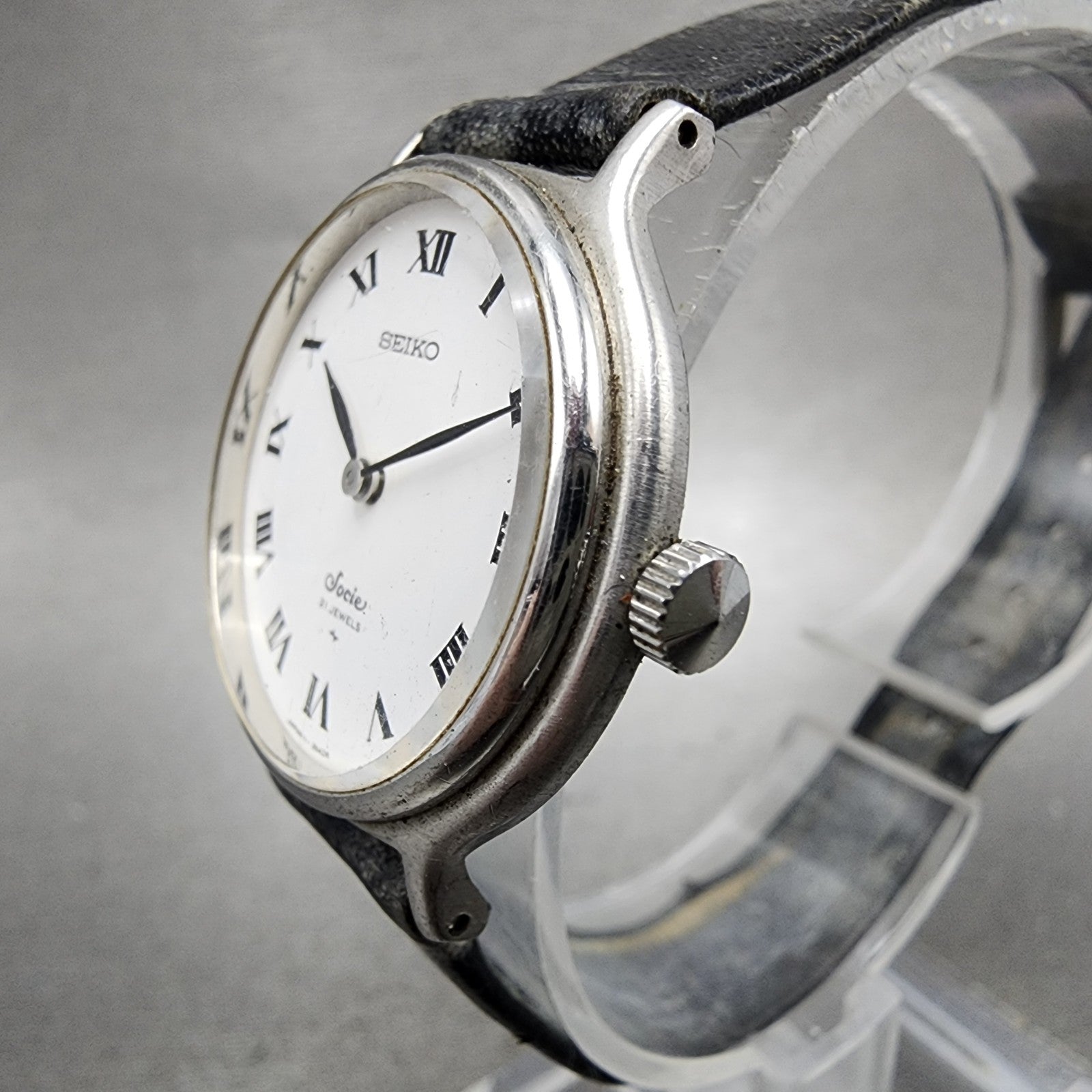 Seiko Socie Watch Women 29mm White Dial Silver Tone Manual Wind 111050 PARTS3