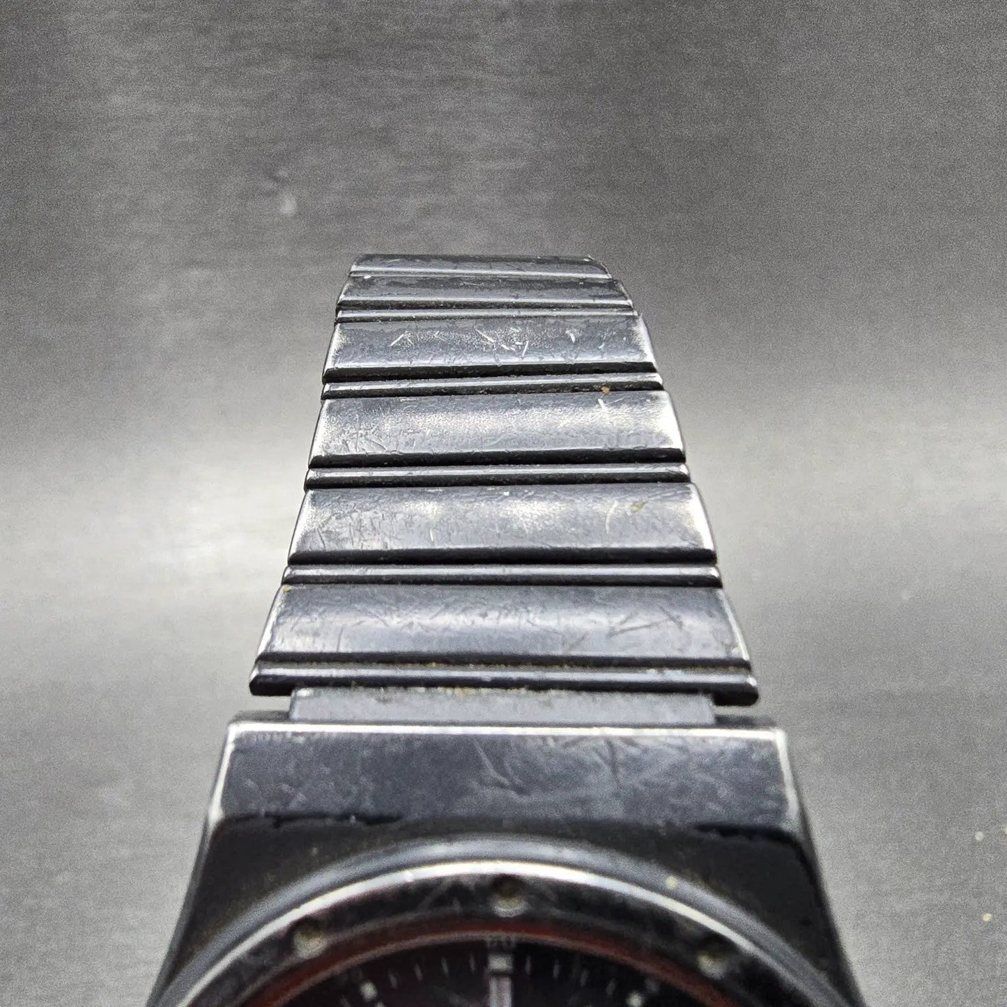 Seiko SQ Watch Men 34mm Black Dial black Tone Daydate Round 8C23-6080 PARTS VTG5