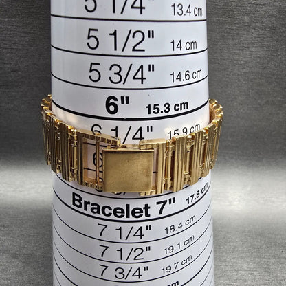 Bulova Tank Watch Men 24mm Gold Dial Gold Rectangle 92M99 New Battery VTG9