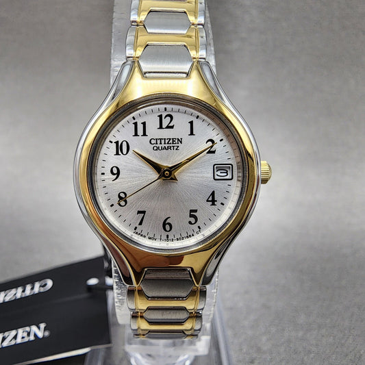 Citizen Watch Women 23mm Silver Dial Two Tone Date Round EU225451A New Batt 1230