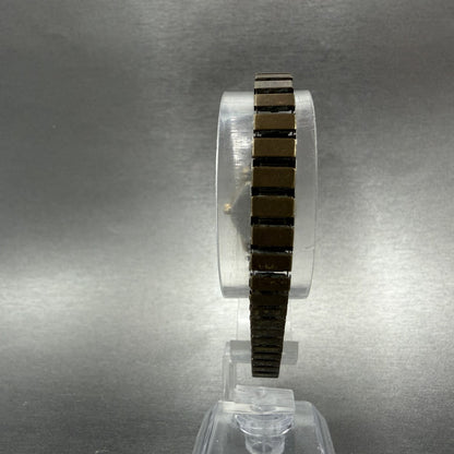 Seiko Watch Women 20mm Black Dial Gold Tone Round Vintage 8Y21-0020 New Battery7