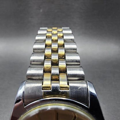 Timex President Watch Men 34mm Chamagne Dial Two Tone Daydate READ!! New Battery4