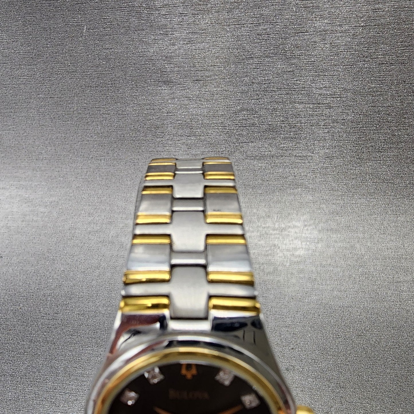 Bulova Watch Women 26mm Black Dial Two Tone Date Round 98P109 New Battery4