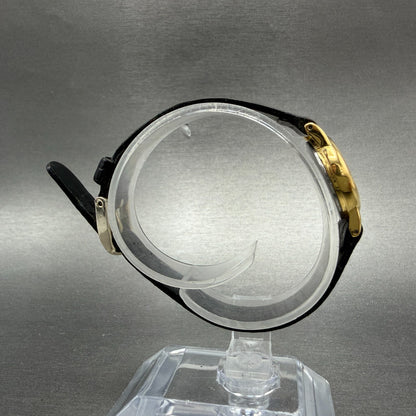Seiko Watch Women 20mm Black Dial Gold Tone Round Vintage 1N00-0F69 New Battery78