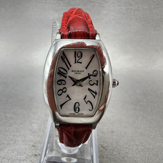 Balmain Watch Women 22mm MOP Dial Silver Tone Rectangle 2491 New Battery0