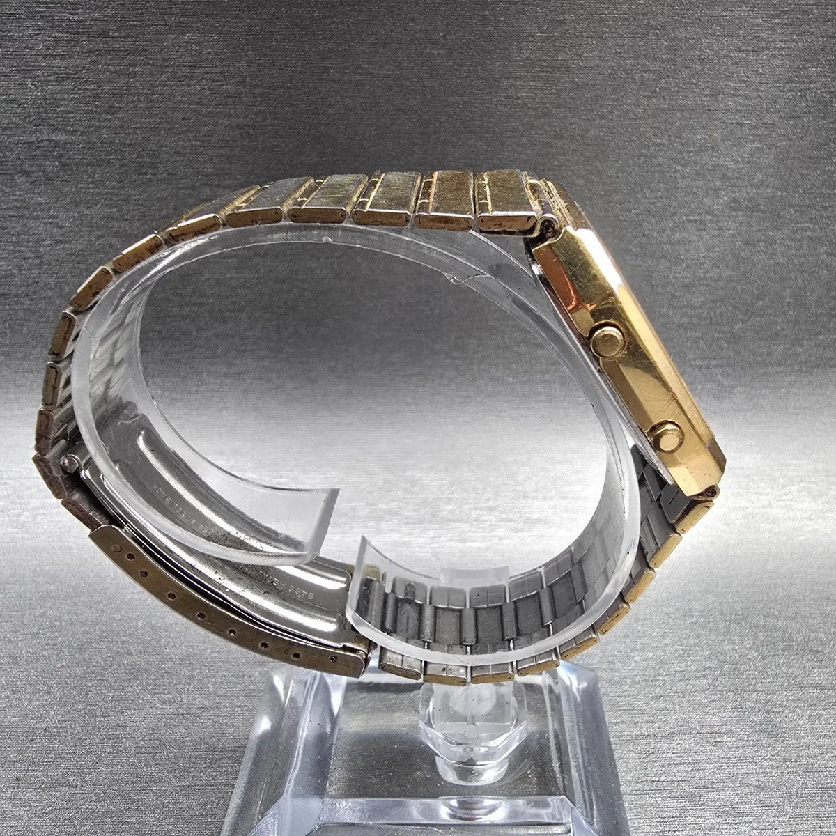 Seiko Watch Men 31mm Gold Dial Gold Tone Chrono Alarm H557-5319 New Battery8